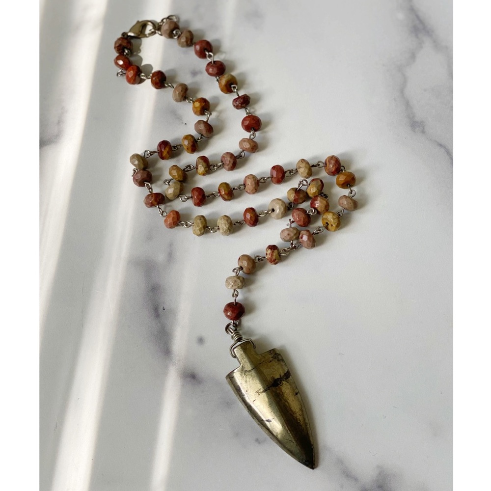 Boho Arrow Head Beaded Lariat Style Necklace